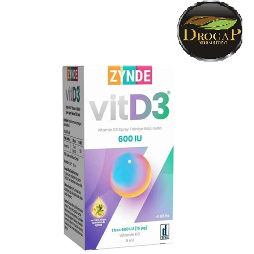ZYNDE VİTAMİN D3 600 IU 5 ML SPREY