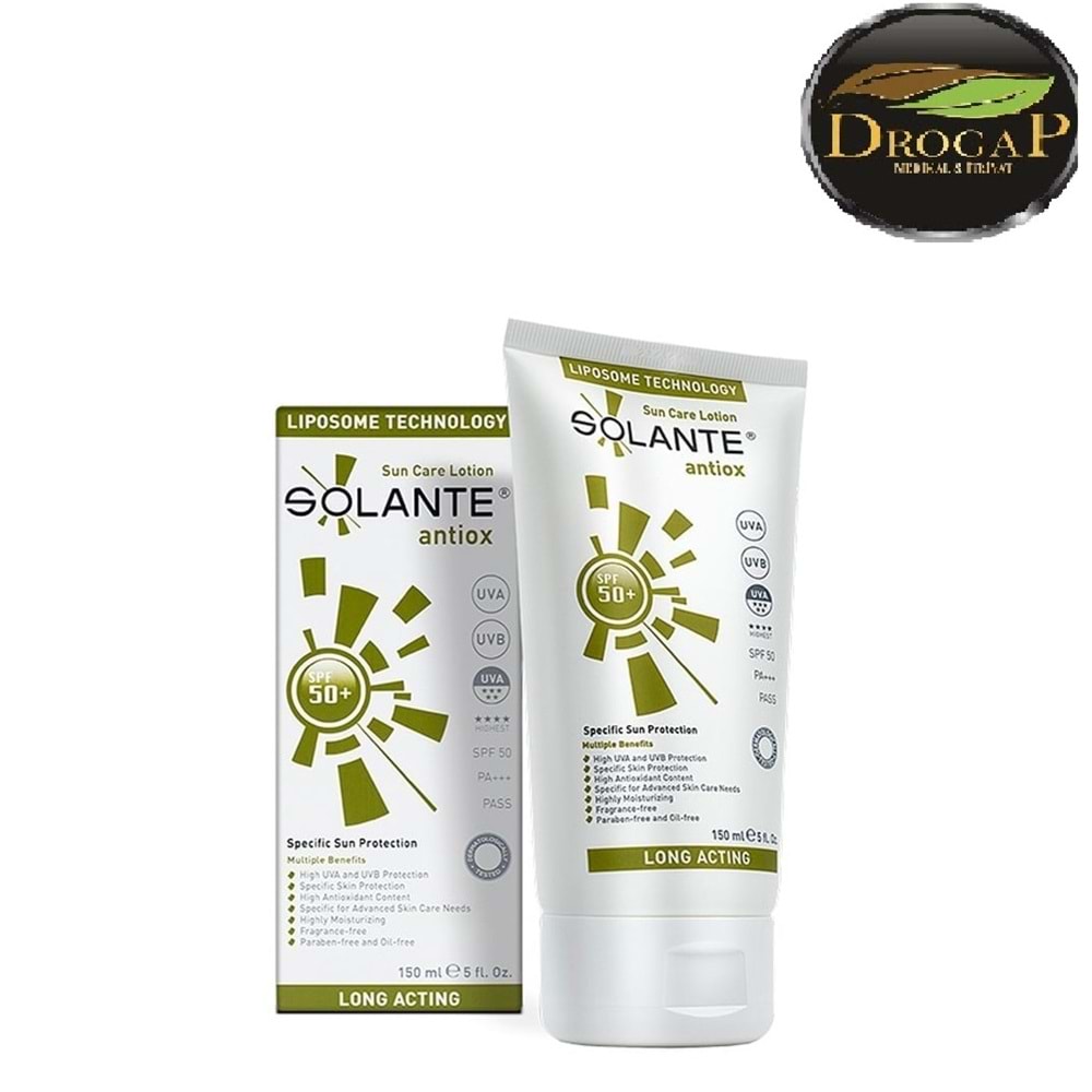 SOLANTE ANTİOX SUN CARE LOTİON SPF50+ 150 ML ( YAŞLANMA KARŞITI )