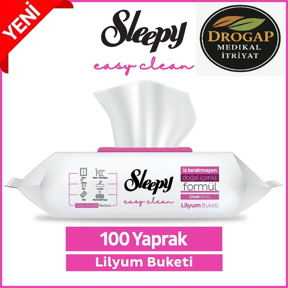 SLEEPY EAS CLEAN YÜZEY TEMİZLEME HAVLUSU 100 LÜ ( LİLYUM BUKETİ )