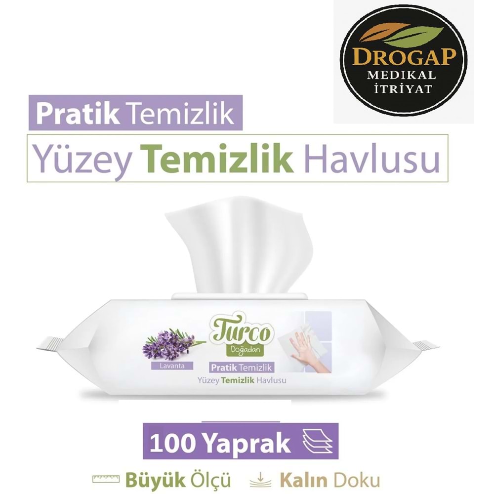 BABY TURCO YÜZEY TEMİZLEME HAVLUSU 100 LÜ ( LAVANTA )